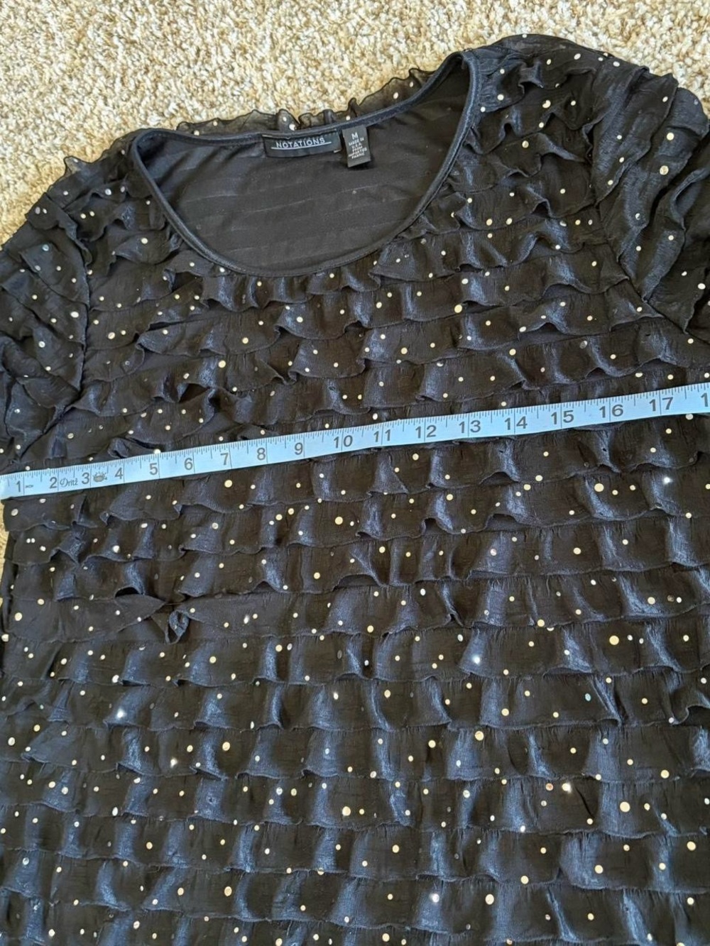 Women’s Black Ruffle Top - Picture 8 of 8